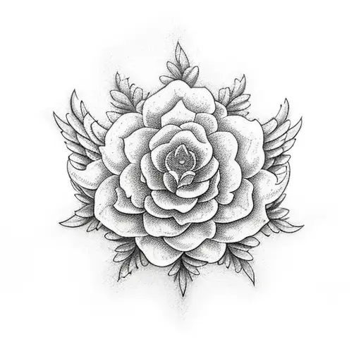 An Angel With Wings Surrounded By Blooming Flowers