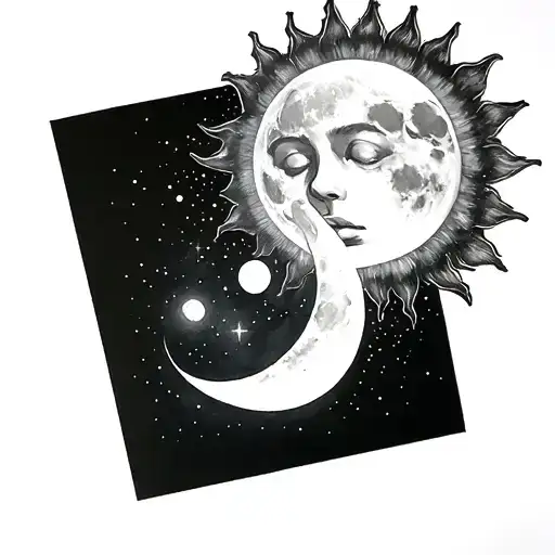 Moon And Sun Combination