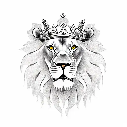 Lion With A Crown And A Flowers