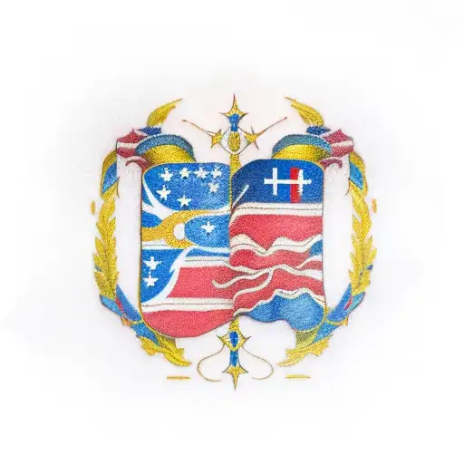 Christian Flag And Venezuela Flag