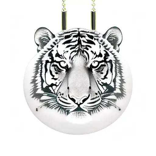 Tiger With A Clock Necklace