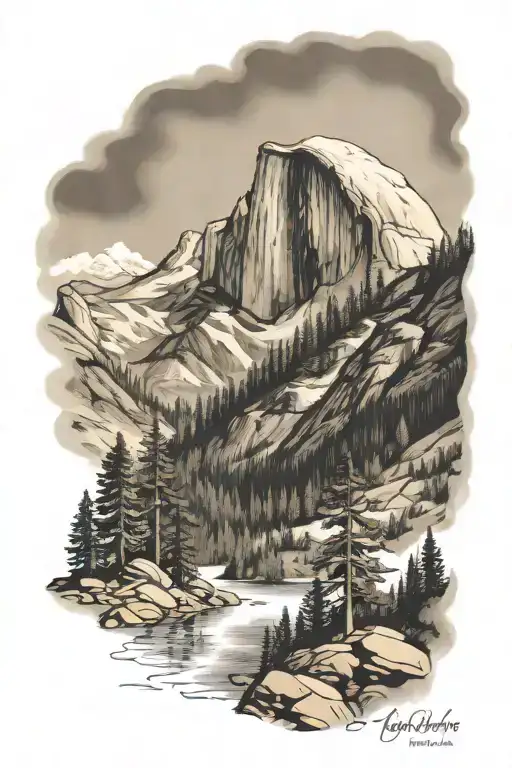 Half Dome And John Muir Trail