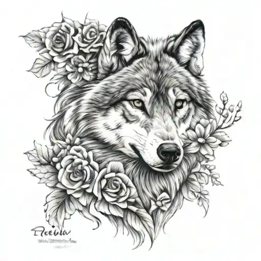 Flower And Wolf Looking Forward