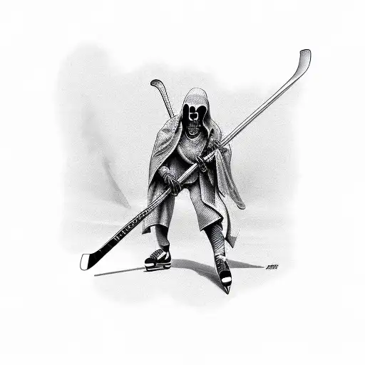 Grim Reaper With Hockey Stick
