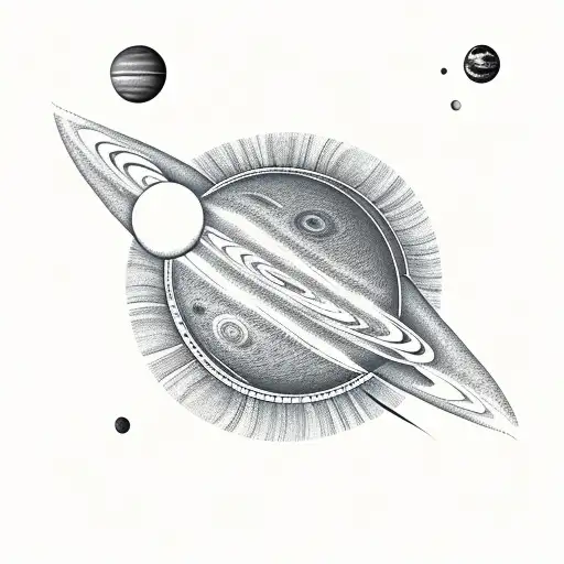 Palm Tree With Planets Around It