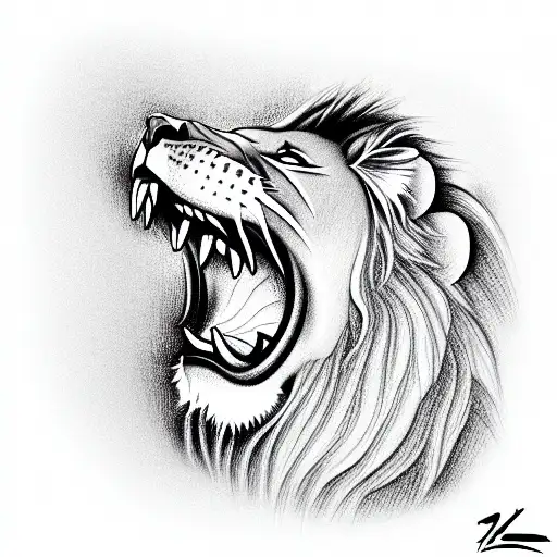 Lion Biting The Head Of A Snake