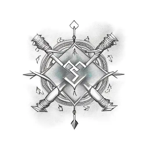 Indian Arrow With Chain Links Wrapped Around It That Spell Out Davis