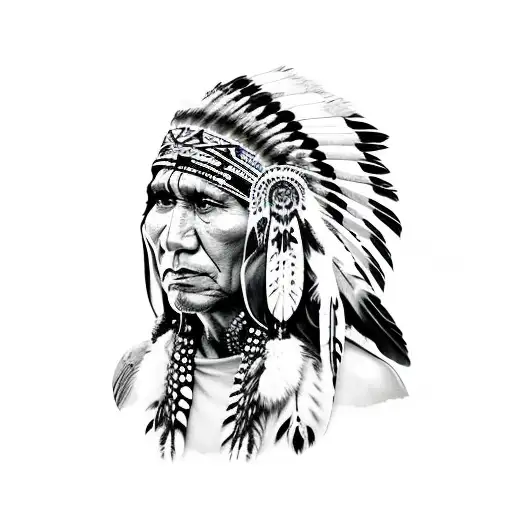 Native American Shaman With Wolf