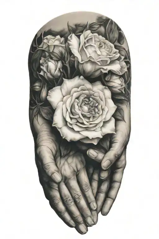 Two Hands Holding Lisianthus