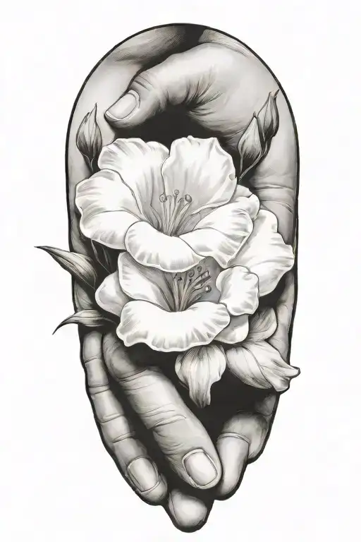 Two Hands Holding Lisianthus