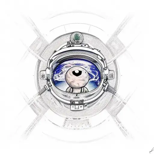 Lake Reflection Of An Astronaut