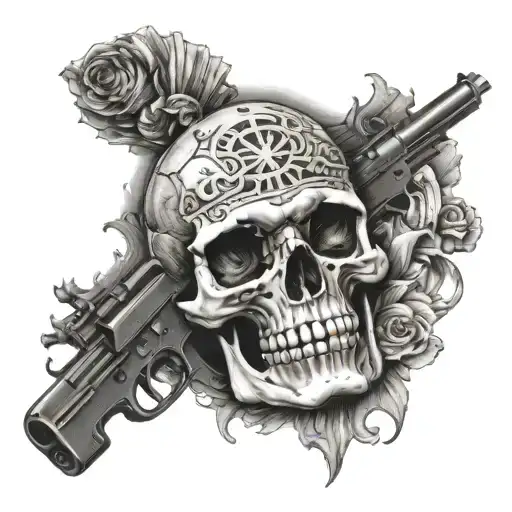 Skull Money Guns Mafia Business Luxury