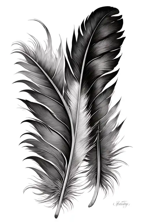 Black And White Indigenous Feather