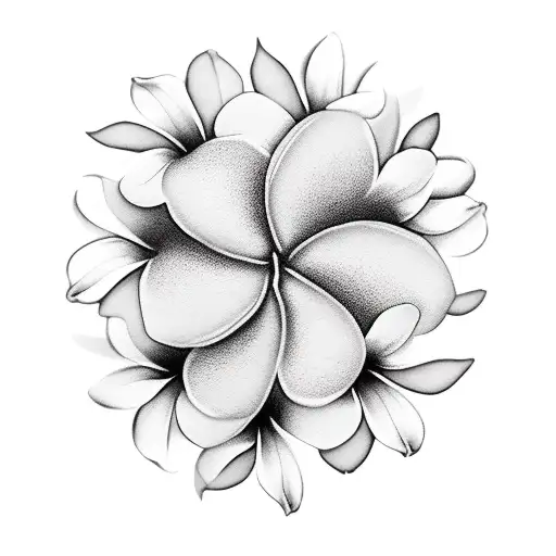 Baby Handprint With 3 Plumeria Flowers