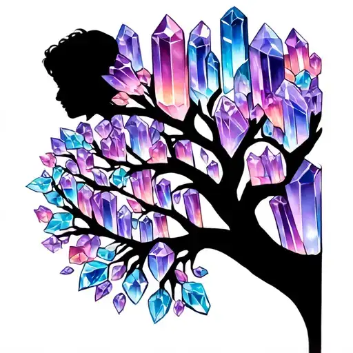 Family Tree Of Crystals Intertwined Symbolizing My Children