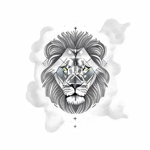 Leo Constellation With Lion Outline