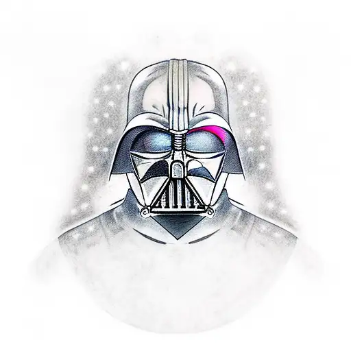 A Dynamic Portrait Of Darth Vader With A Galaxy Background