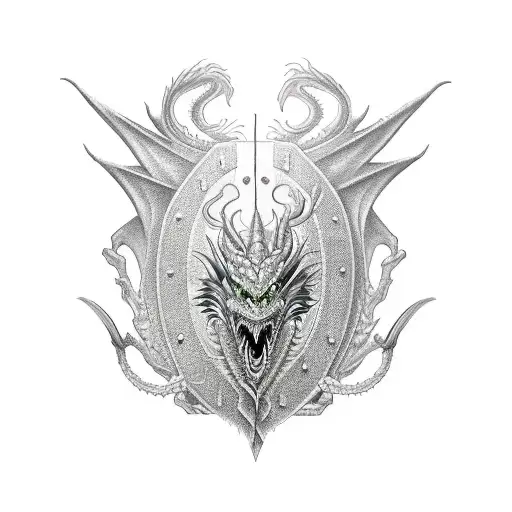Dragon Protcting A Shield
