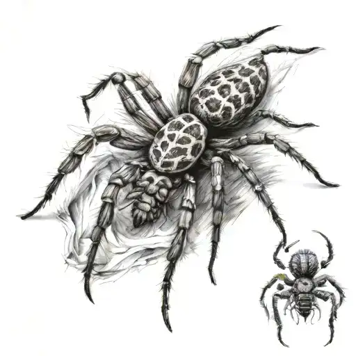 I Want A Tattoo Thats A Wolf Spider With Babies On Her Back