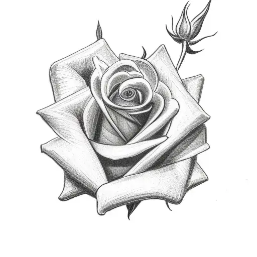 Draw Me Small Filller Tattoo Of A Rose