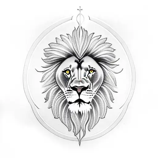 Lion With Jesus Crucified