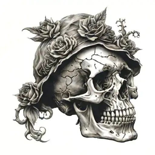 Skull Realisum Black And Grey Trash Polka