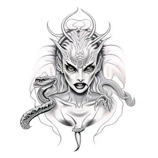 Devil Woman With Snake