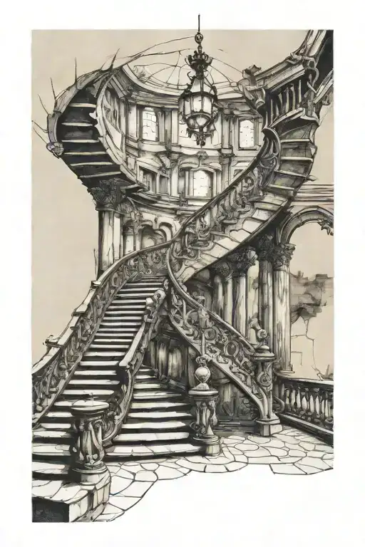 Sprial Staircase Deteriorating Gothic Architecture Skinny