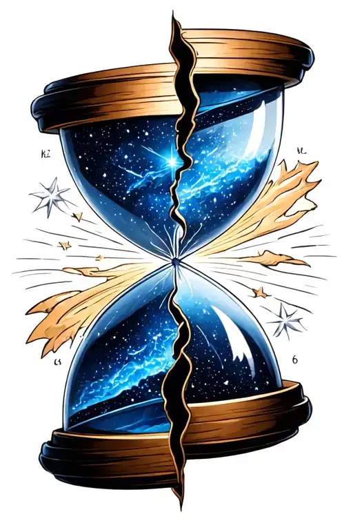 North Star Split In Half With Hourglass In Middle