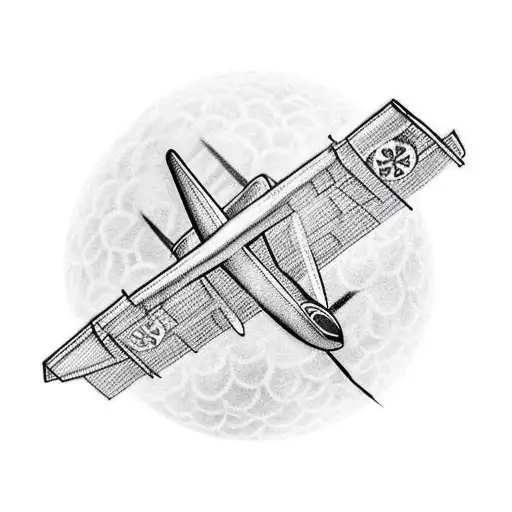 An Airplane Flying Over A Soccer Stadium With Musical Notes Trailing Behind