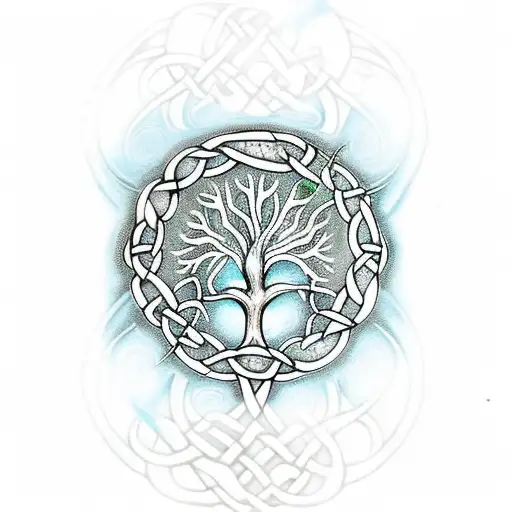 Celtic Tree Of Life With Fire