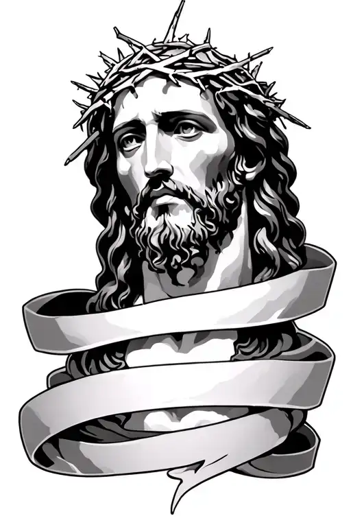 Jesus Crown Of Thorns Banner Wrapped