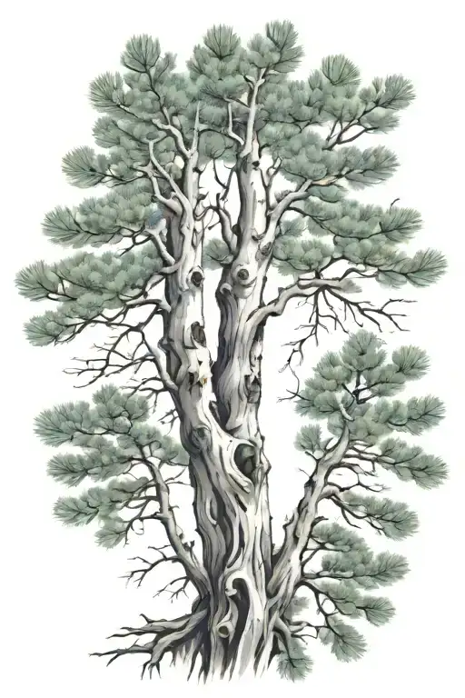 Aspen Tree Branch And Pine Tree Branch Swirling Around My Arm