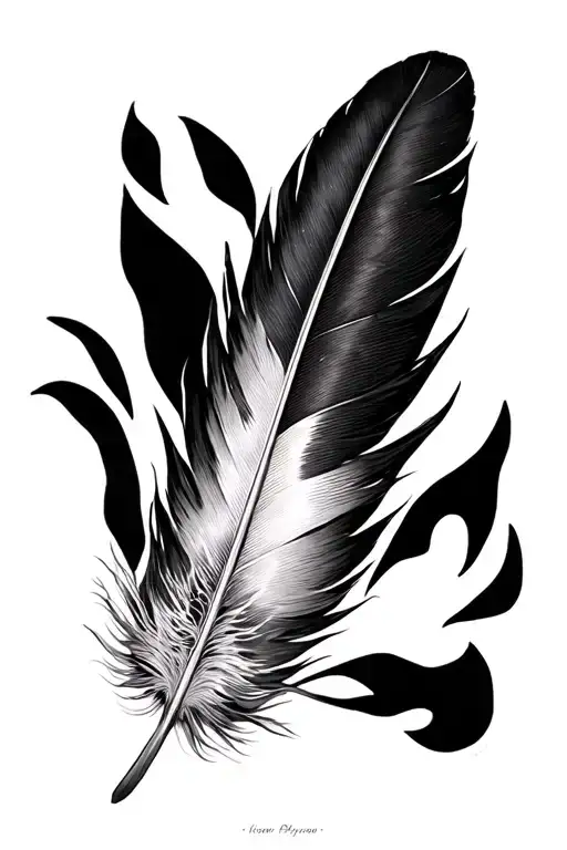 Black And White Indigenous Feather