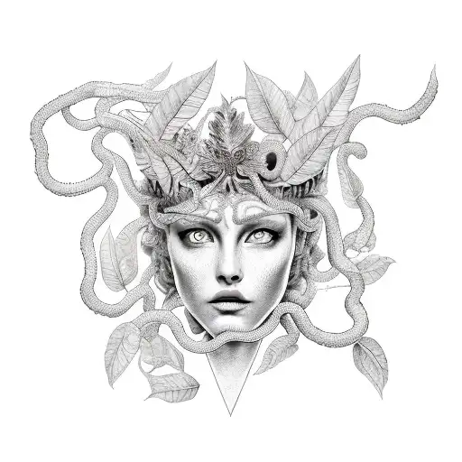 Medusa With Leaf Crown