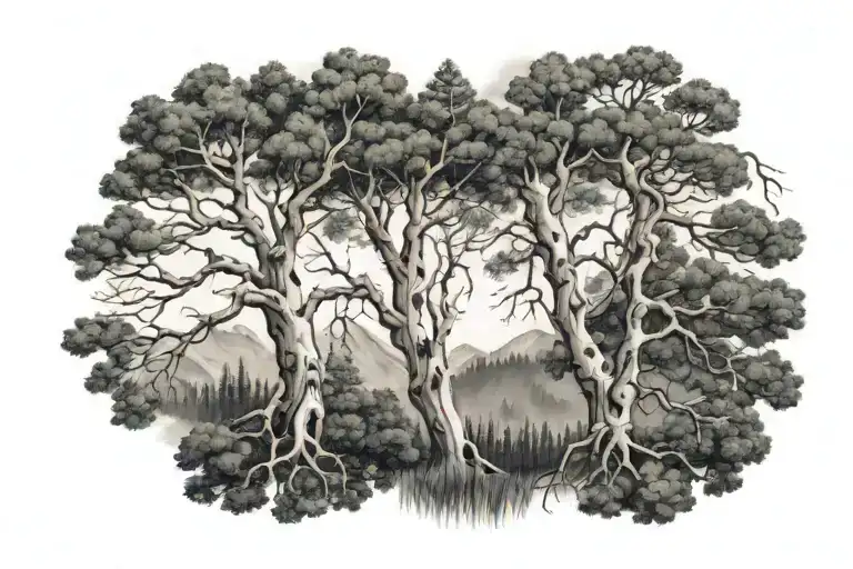 Aspen Tree Branch And Pine Tree Branch Swirling Around My Arm