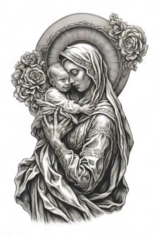 The Virgin Mary Holding Baby