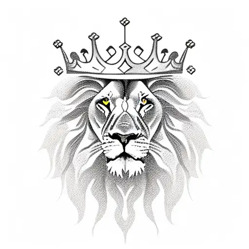 Lion With A Crown Made From 7 Crosses