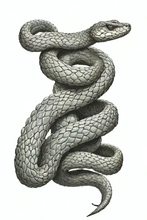 Snake Wrapped Around Human Spine