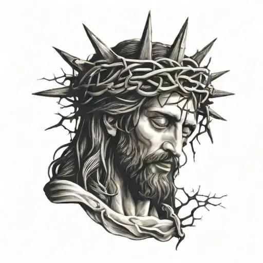 Jesus Christ Sleeve With A Crown Of Thorns Wrapped