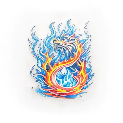 Water And Fire Elements Intertwined