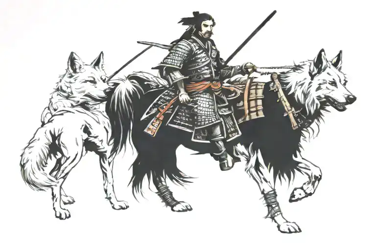 Samurai With Dogs