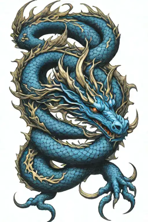 Blue Dragon Infinity Symbol Formed One God