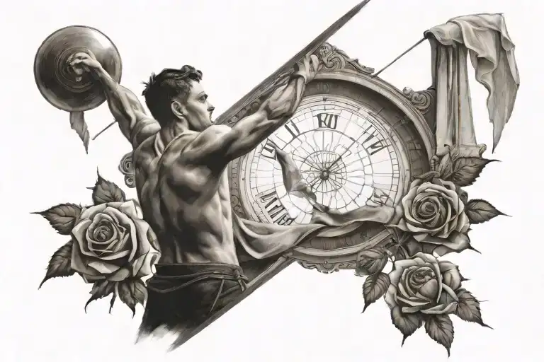 A Javelin Thrower Throwing A Rose To The Angles In Haven