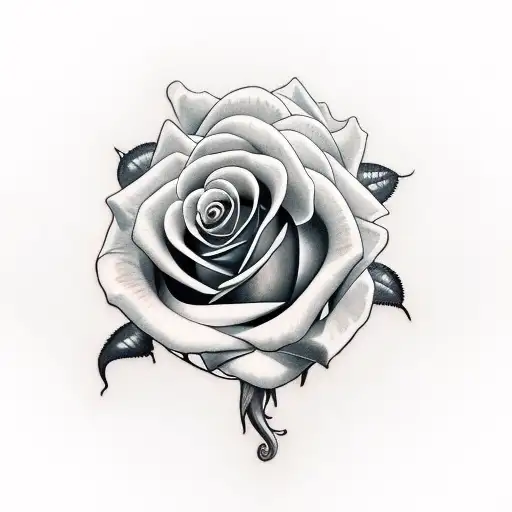 Rose With Stem With Snake Wrapped Around Stem And Butterfly