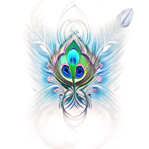 Peacock Feather With Double Infinity Signs