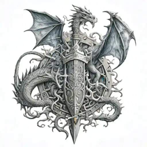 Dragon Nidhogg Valhala Gate Tree Snow Val Knout Axe Sword Shield