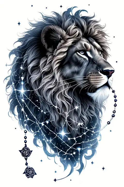 Constellation Leo With Rosary Intertwined