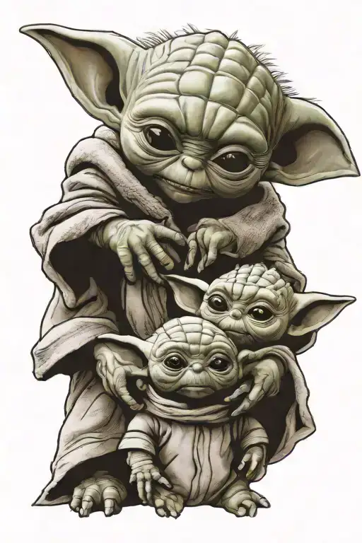 Baby Yoda And Groot Holding