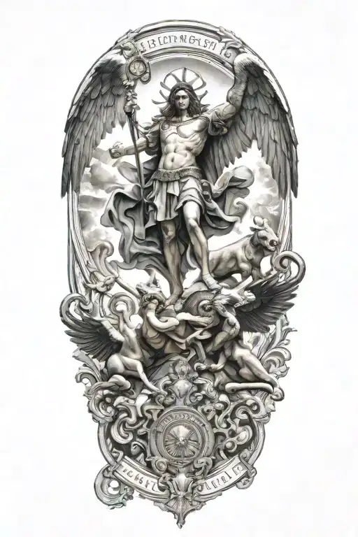 Saint Michel Victory Over Demon Girl